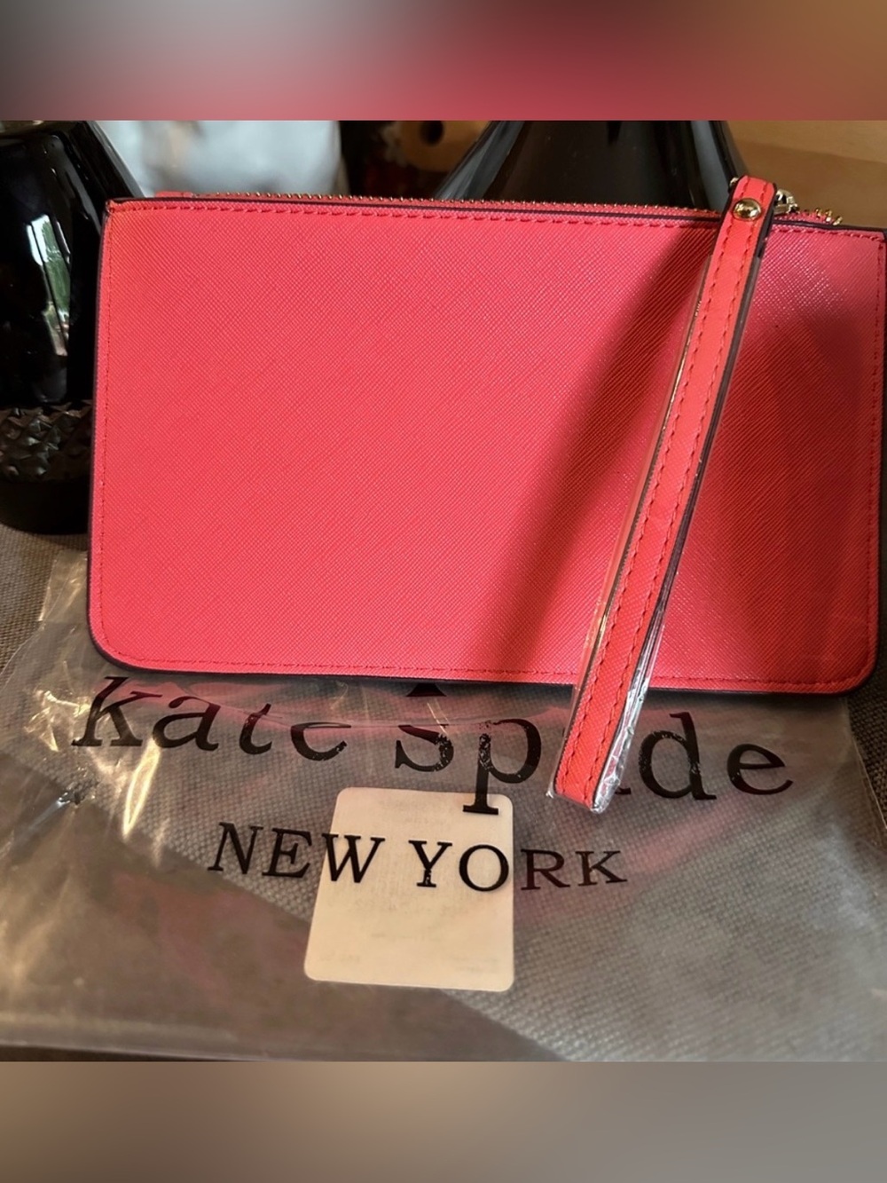kate spade Coral Pink Saffiano Leather NWT